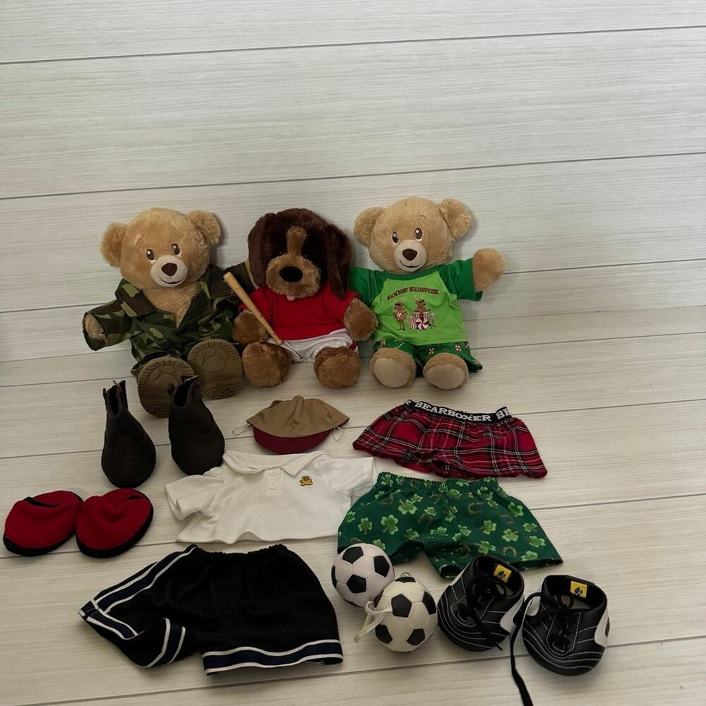 Build-A-Bear‎ Lot stuffed animals clothing accessories shoes soccer